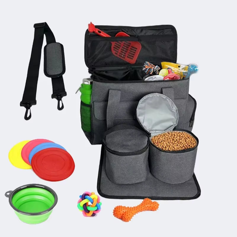 Multifunctional Dog Travel Bag - Durable Pet Carrier Organizer with Spacious Design Easy to Pack Perfect for Travel Accessories