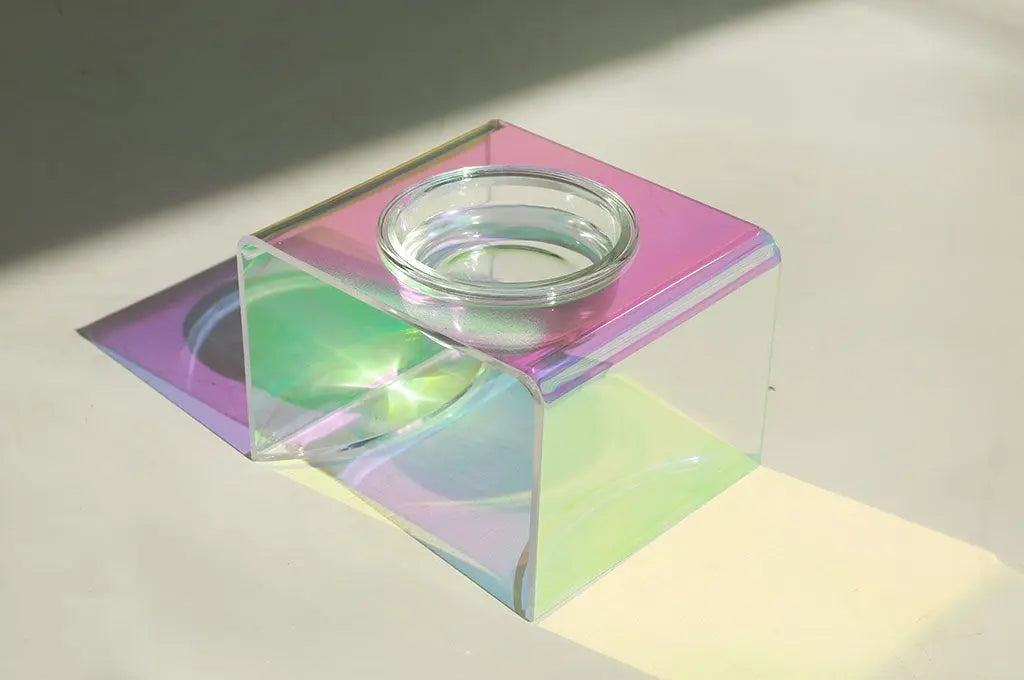 Acrylic Pet Dazzling Bowl Food Basin Small Dog KuroshiroOnline
