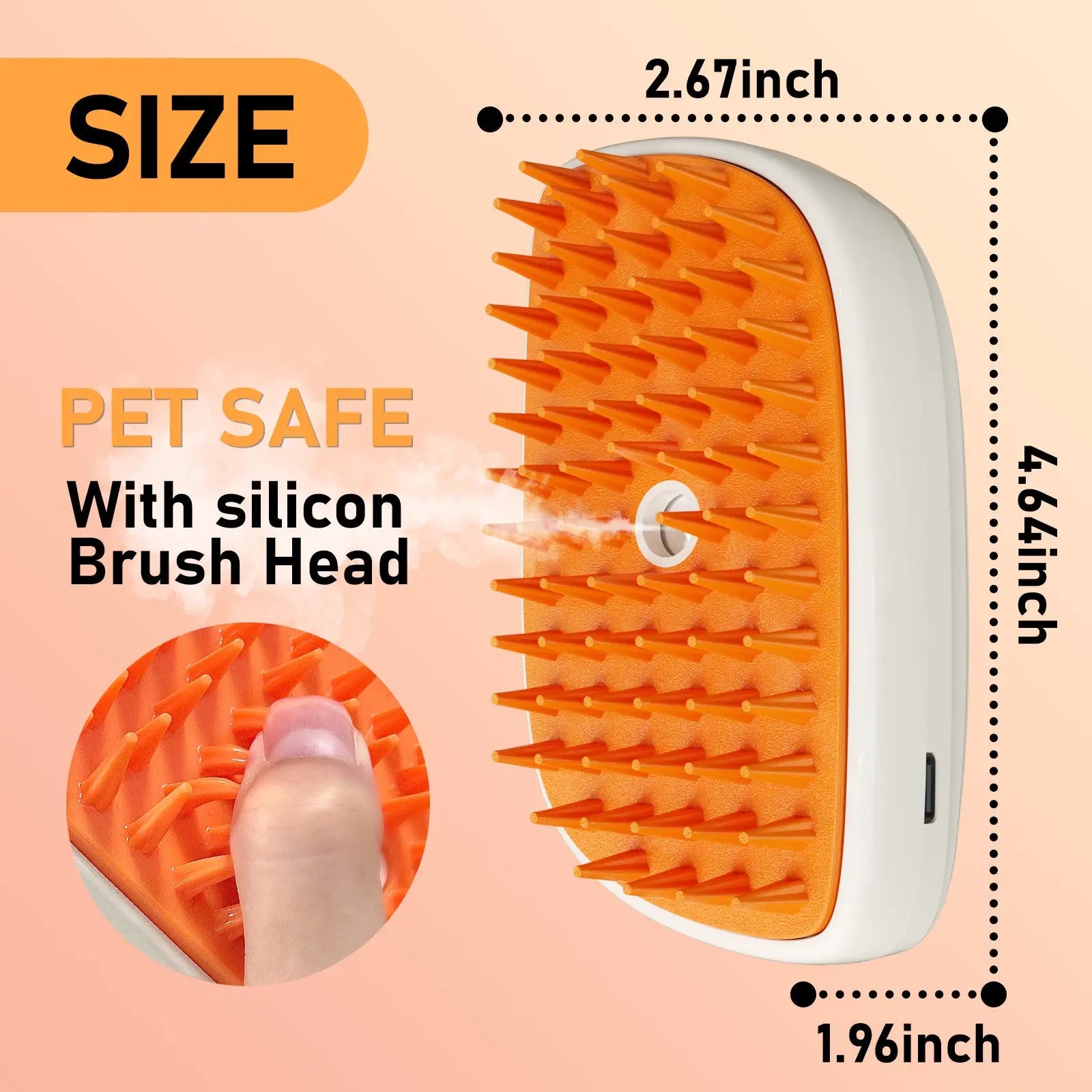 4 In 1 Cat Steam Brush, Anti Static Shedding Spray Comb, Hair Removal, Mist Indoor Steamy Grooming Brush For Dog, Water Spritz Defur Cepillo, Spa Steamer Cloud Para Gatos KuroshiroOnline