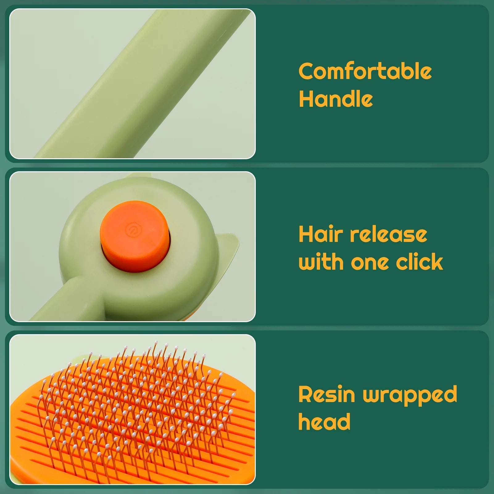 2 Pcs Cat Brush with Release Button, Pet Brush, Self-Cleaning Sliker Brush with One Click, Grooming Brush for Cat Dog (Pink+Green)