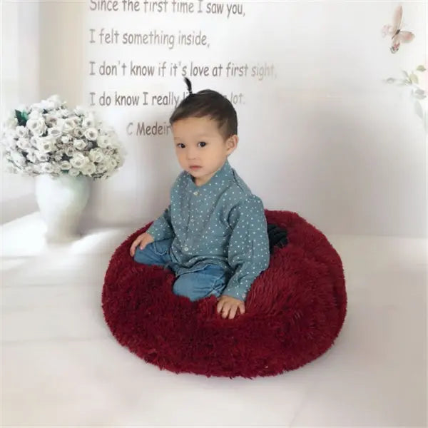 Round Long Hairy Autumn And Winter Nest Pad Cat Mattress KuroshiroOnline