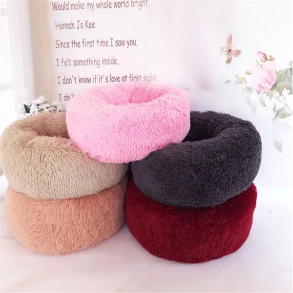 Round Long Hairy Autumn And Winter Nest Pad Cat Mattress KuroshiroOnline
