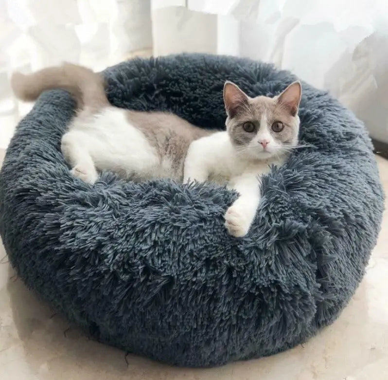 Dog Beds For Small Dogs Round Plush Cat Litter Kennel Pet Nest Mat Puppy Beds KuroshiroOnline