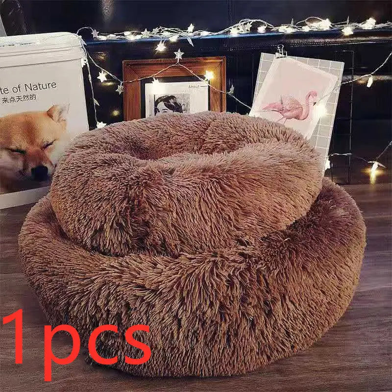 Dog Beds For Small Dogs Round Plush Cat Litter Kennel Pet Nest Mat Puppy Beds KuroshiroOnline
