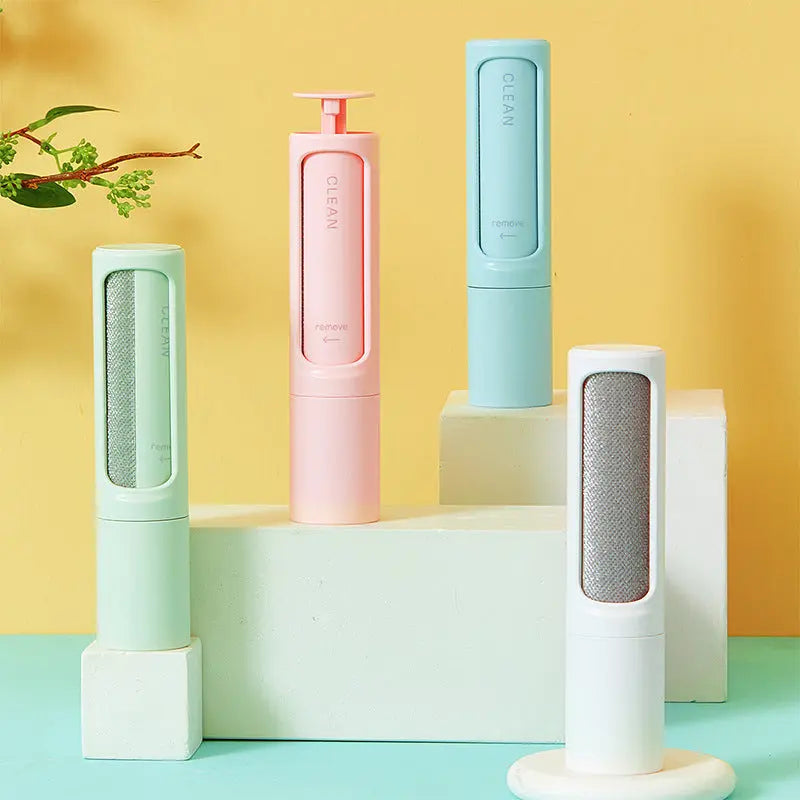 2-1 Reusable Pet Hair Remover Brush Lint Roller Portable Effective Self Cleaning Tool for Cat Dog Fur Hair Dust Removal Brush KuroshiroOnline