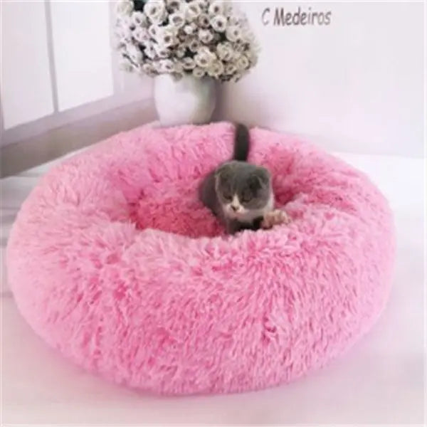 Round Long Hairy Autumn And Winter Nest Pad Cat Mattress KuroshiroOnline