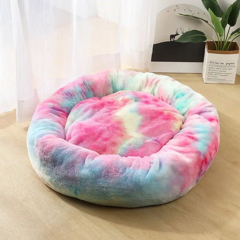 Dog Beds For Small Dogs Round Plush Cat Litter Kennel Pet Nest Mat Puppy Beds KuroshiroOnline