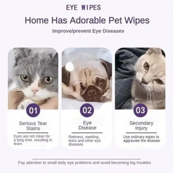 Pet Eye Wipes, 200 Wipes  Can Pet Eye CleaningWipes, Tear Stain Removing Wipe, Pet Eye Wipesfor Dogs And Cats, Pets Eye Wipes, Pet Suppliesgentle KuroshiroOnline