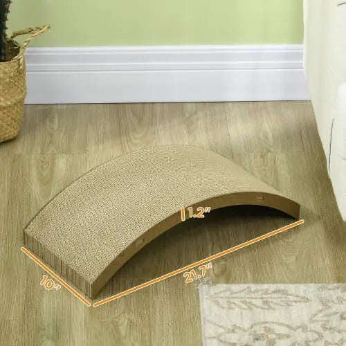 PawHut Cat Scratching Board, 4 Pack Cat Scratcher For Indoor Cats, Reversible Cat Scratching Post Replacement For Cat Wheel, Brown KuroshiroOnline