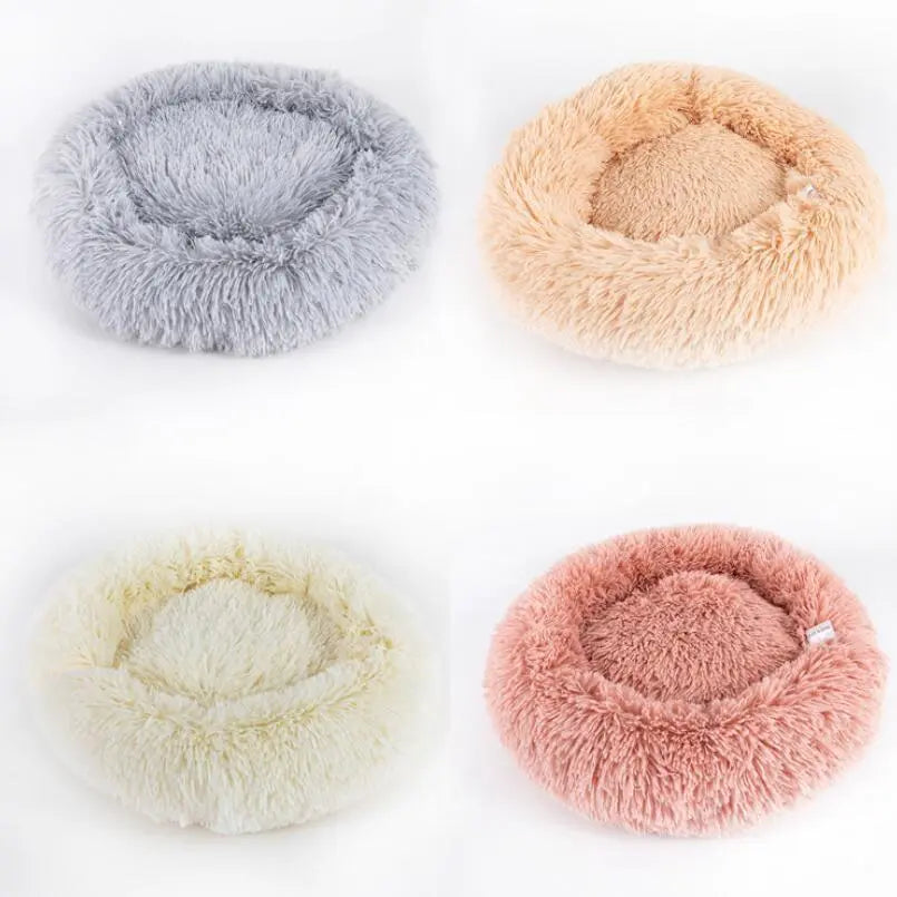 Dog Beds For Small Dogs Round Plush Cat Litter Kennel Pet Nest Mat Puppy Beds KuroshiroOnline