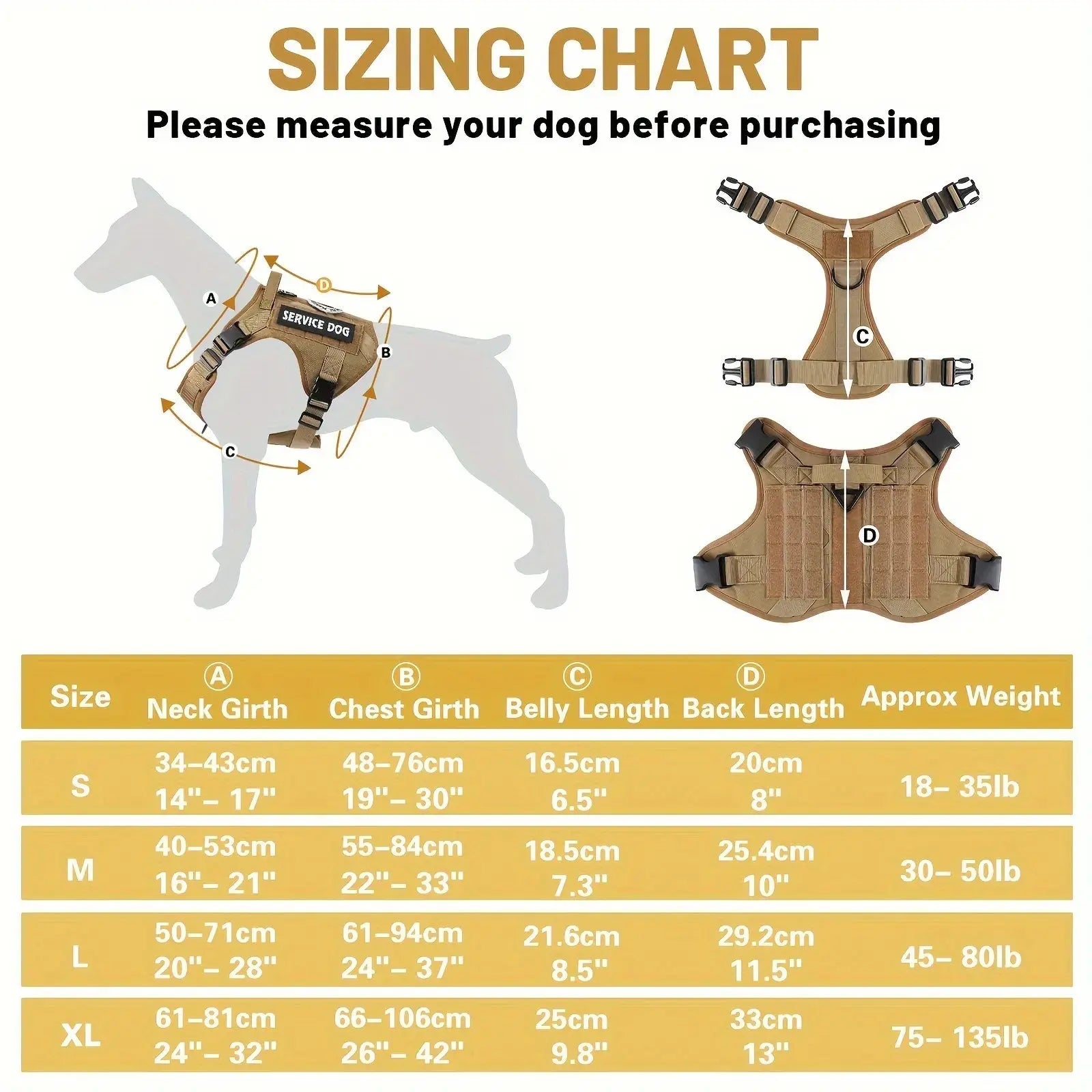 American Local Tactical Pet Boobs Service Dog Harness Vest Adjustable Reflective Dog Harness Metal Buckle Hiking Training KuroshiroOnline