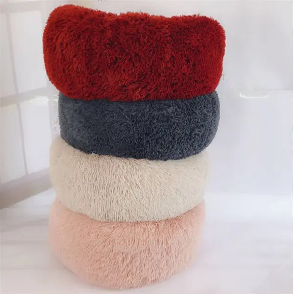 Round Long Hairy Autumn And Winter Nest Pad Cat Mattress KuroshiroOnline