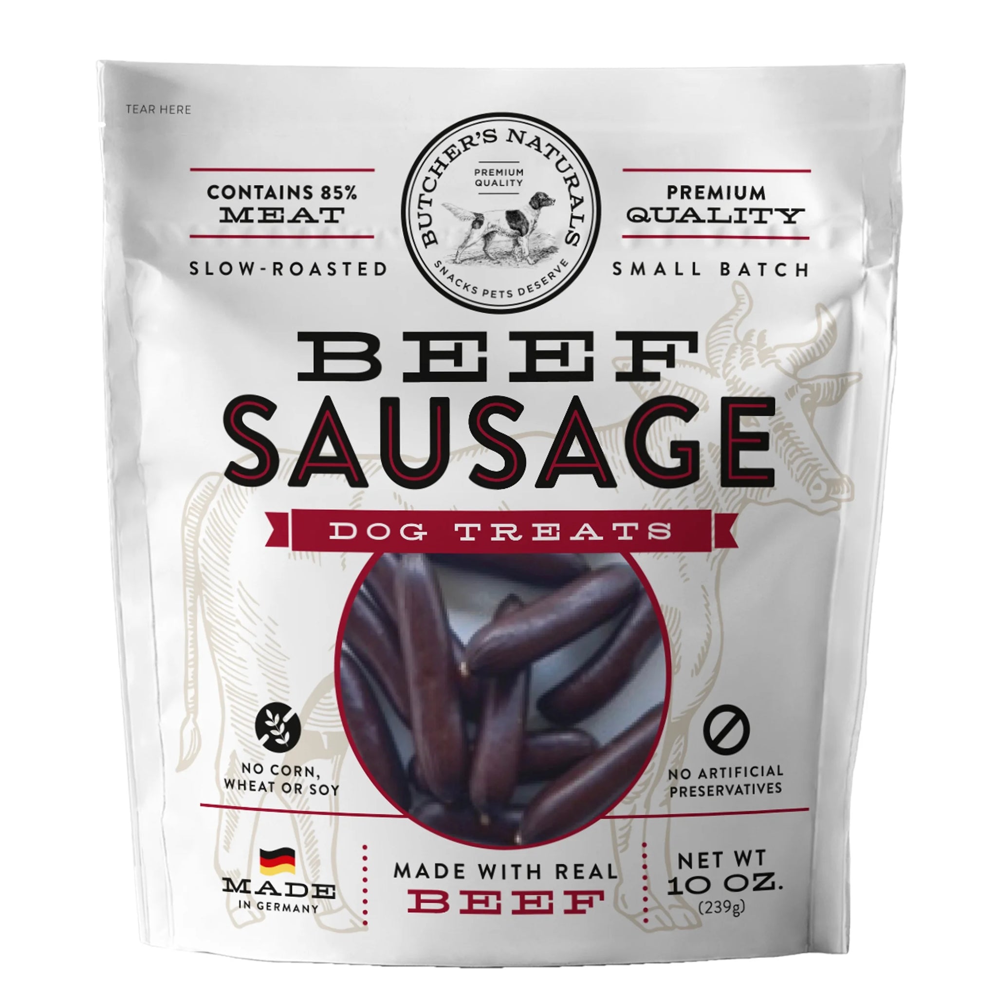 Beef Flavor Sausage Training Treats for Dogs, 10 Oz