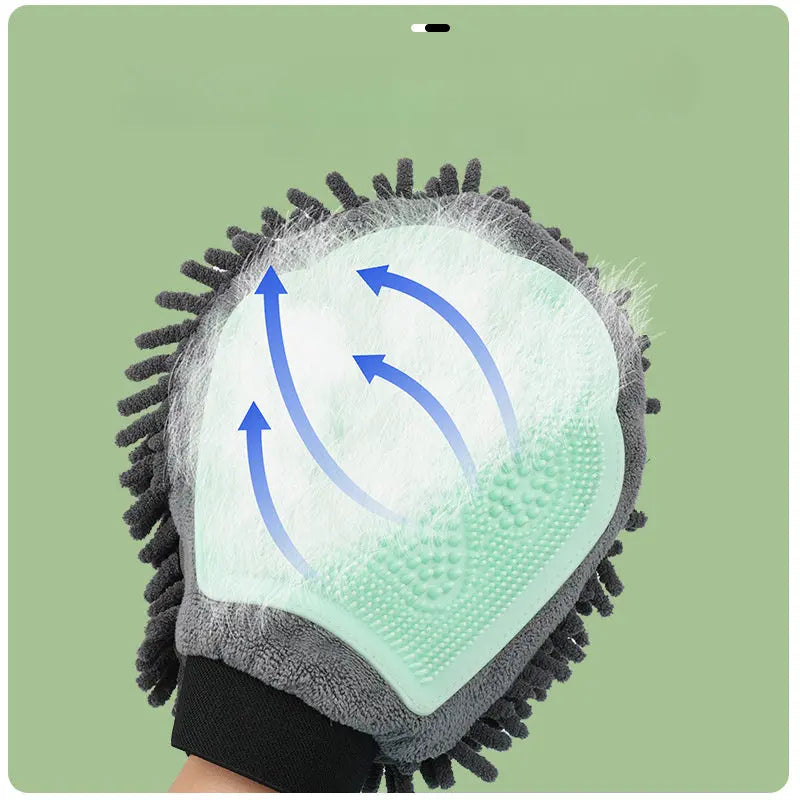 2-in-1 Pet Grooming Gloves KuroshiroOnline
