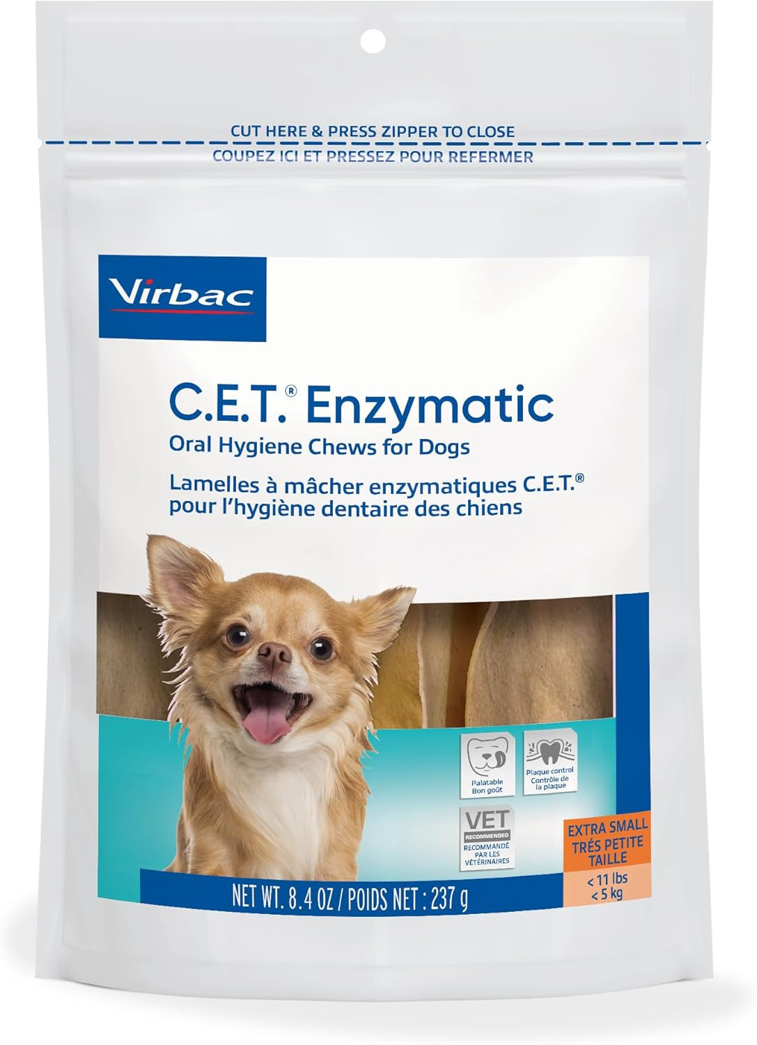 C.E.T. Enzymatic Oral Hygiene Chews for Dogs Beef 8.4 Ounces