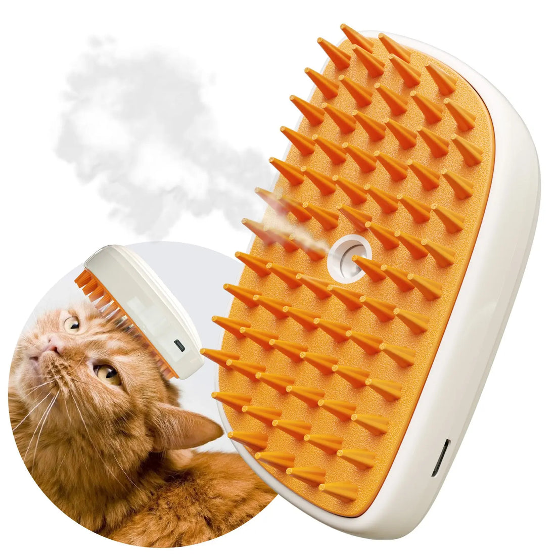 4 In 1 Cat Steam Brush, Anti Static Shedding Spray Comb, Hair Removal, Mist Indoor Steamy Grooming Brush For Dog, Water Spritz Defur Cepillo, Spa Steamer Cloud Para Gatos KuroshiroOnline