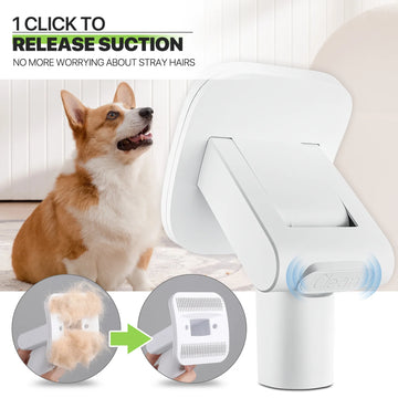 Pet Grooming Kit & Vacuum Suction 99% Pet Hair, Dog Grooming Kit with 6 Professional Grooming Shedding Tools for Dogs Cats and Other Animals, Black