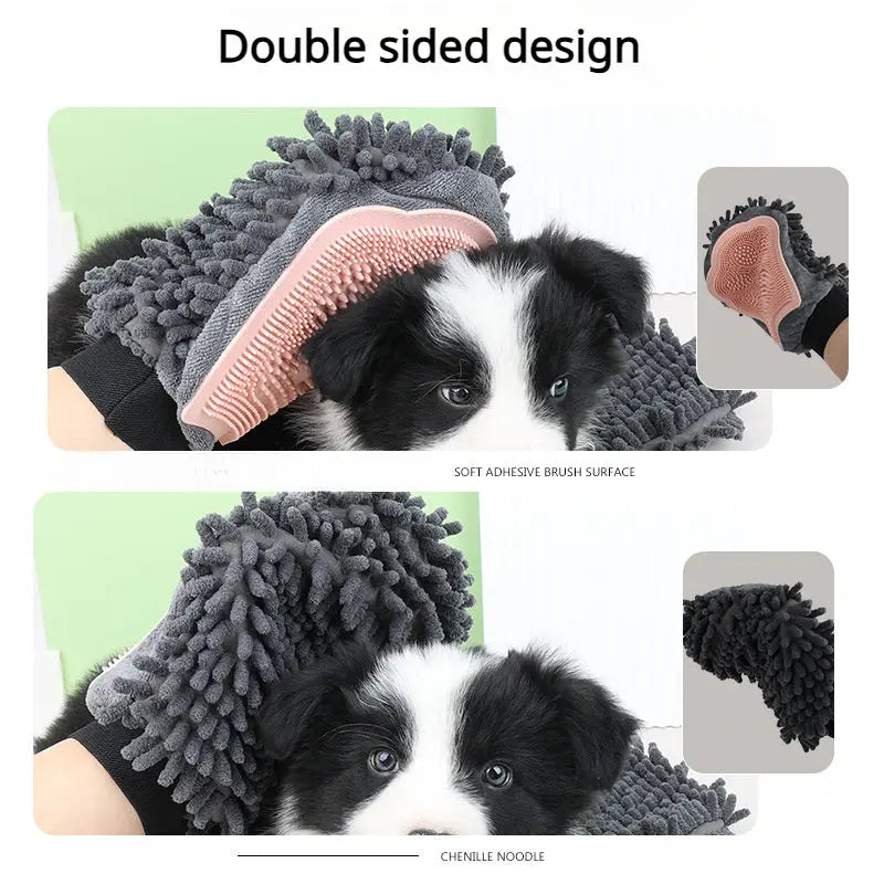 2-in-1 Pet Grooming Gloves KuroshiroOnline