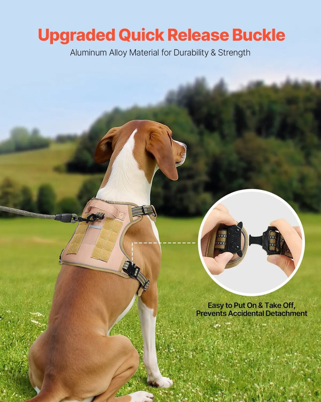 Dog Harness For Large Dogs No Pull Tactical Dog Harness Adjustable Pet Vest KuroshiroOnline