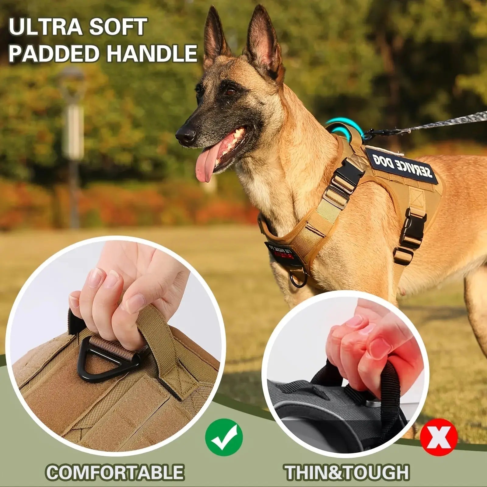 American Local Tactical Pet Boobs Service Dog Harness Vest Adjustable Reflective Dog Harness Metal Buckle Hiking Training KuroshiroOnline