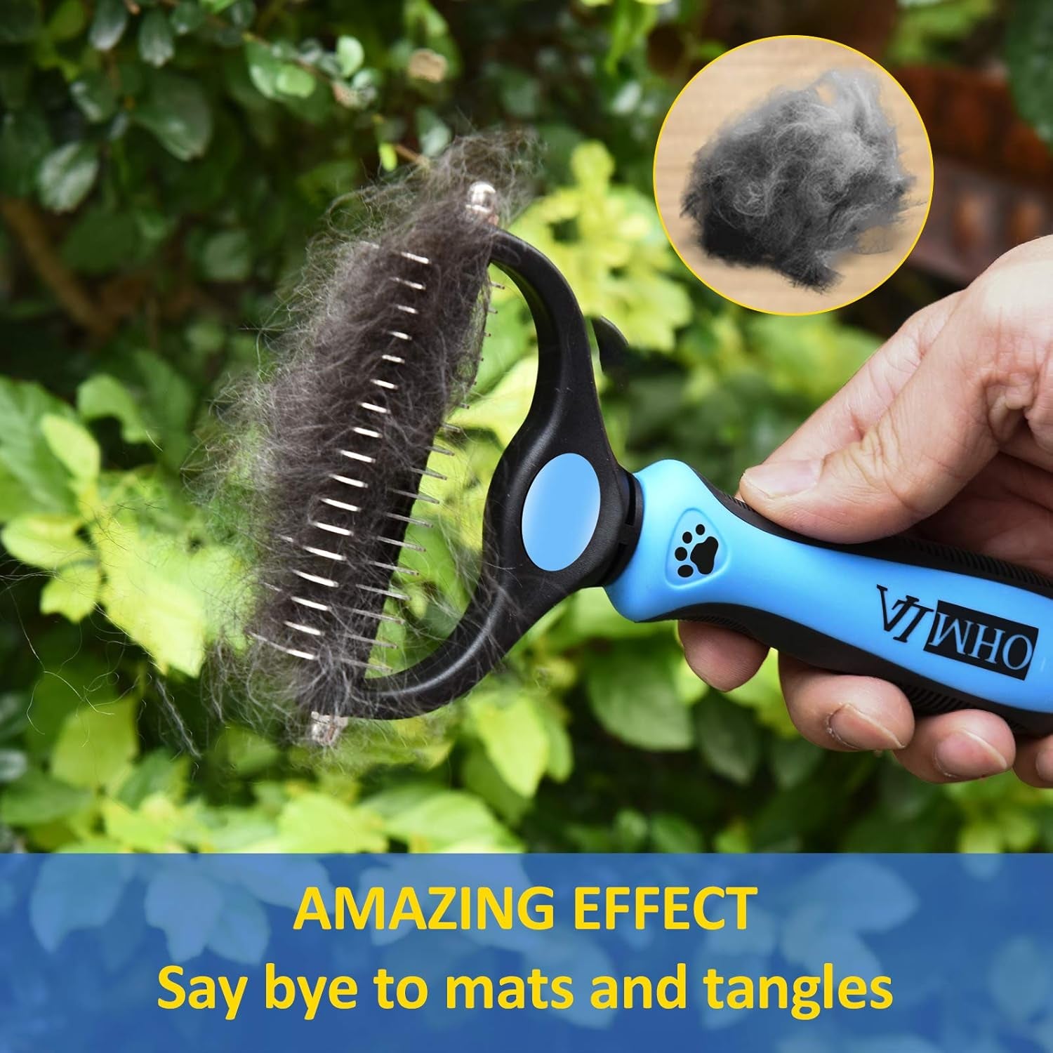 Dematting Tool for Dogs/Cats-Double-Sided Cat and Dog Grooming Rakes/Easily Remove 99% Tangles/No More Hairs That Make You Hate Falling and Flying-Suitable for People Who Own Cats and Dogs(Blue)
