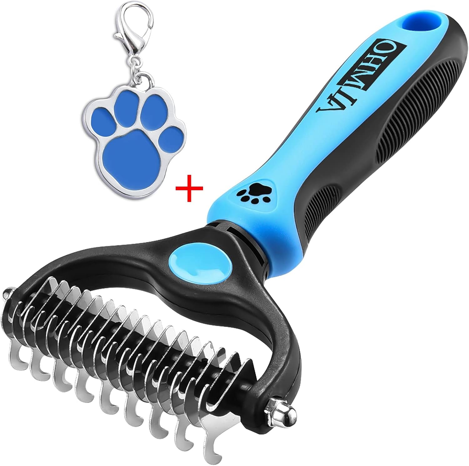 Dematting Tool for Dogs/Cats-Double-Sided Cat and Dog Grooming Rakes/Easily Remove 99% Tangles/No More Hairs That Make You Hate Falling and Flying-Suitable for People Who Own Cats and Dogs(Blue)