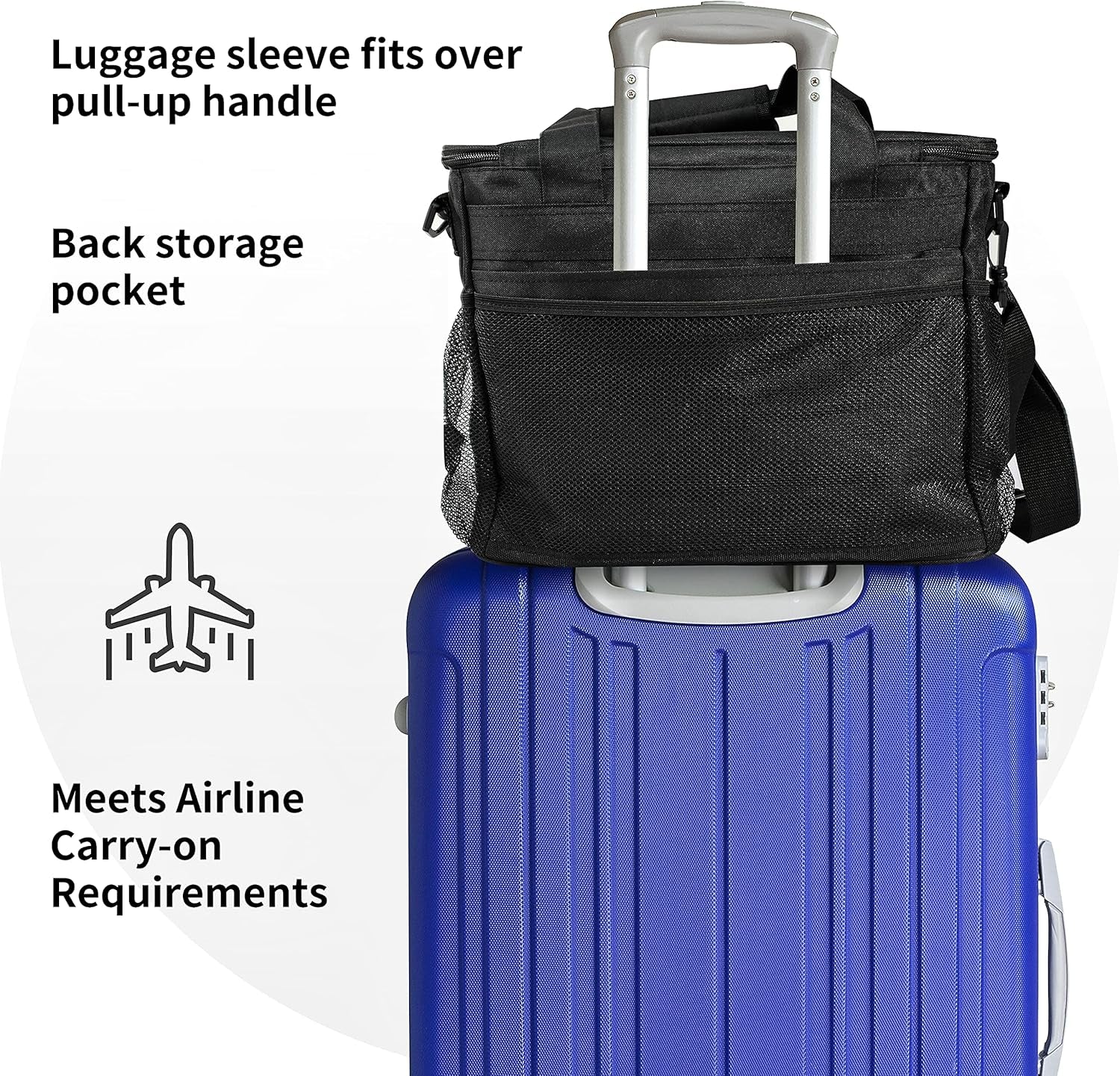 Pet Travel Bag Weekend Dog Travel Set for Dog Cat Airline Approved Tote Organizer with Multi-Function Pockets and Two Silicone Collapsible Bowls (Black)