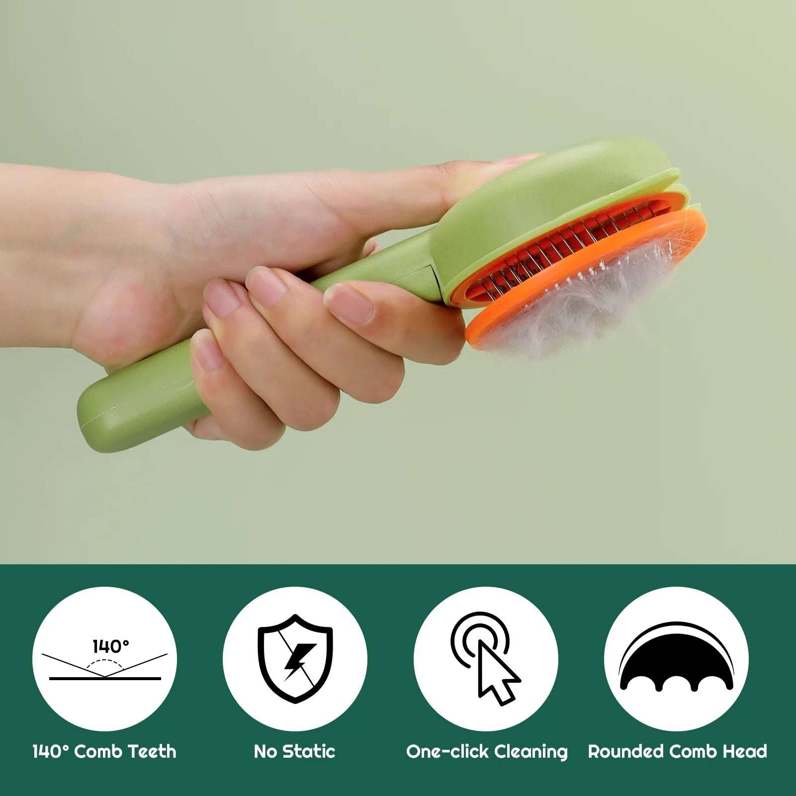 2 Pcs Cat Brush with Release Button, Pet Brush, Self-Cleaning Sliker Brush with One Click, Grooming Brush for Cat Dog (Pink+Green)