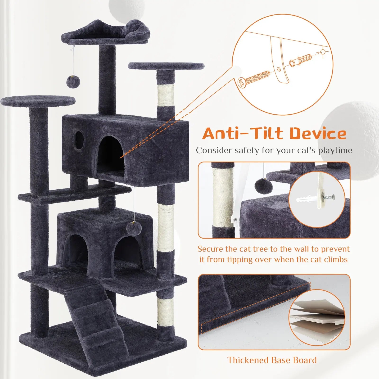 Multi Functional Cat Treehouse Cat Climbing Frame KuroshiroOnline
