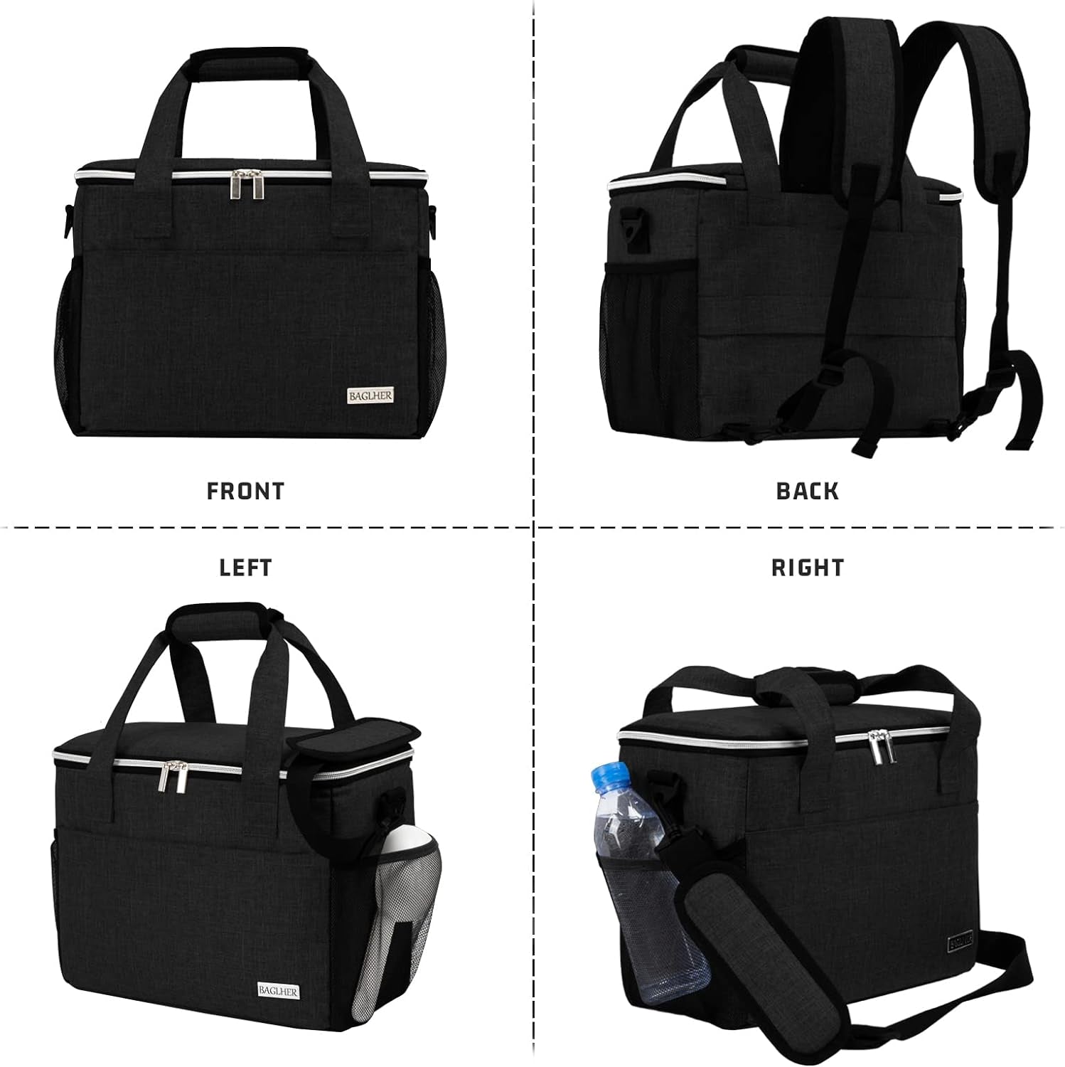 Dog Travel Bag Backpack Pet Supplies Backpack Pet Accessories Storage Bag 5-Piece Set with Shoulder Strap 2 Lined Pet Food Containers 4 Foldable Feeding Bowls Essential Kit for Pet Travel