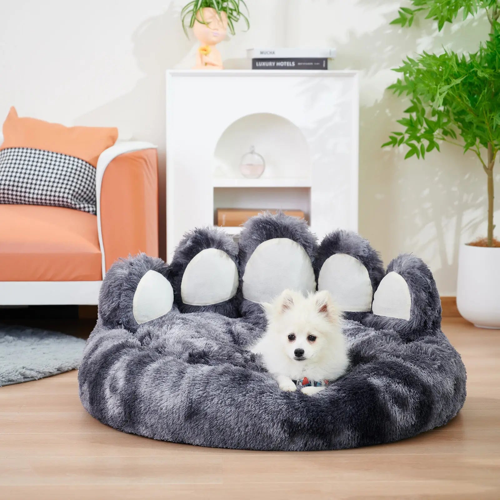 Cute Dog Bear Paw Shape Dog Bed, Dog Beds & Furniture For Small And Medium Dogs, Cozy Plush Cute Cat Beds For Indoor Cats KuroshiroOnline