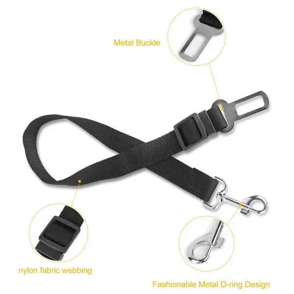 2Pcs Pet Dog Seat Belt Leash Adjustable Pet Dog Cat Safety Leads Harness KuroshiroOnline