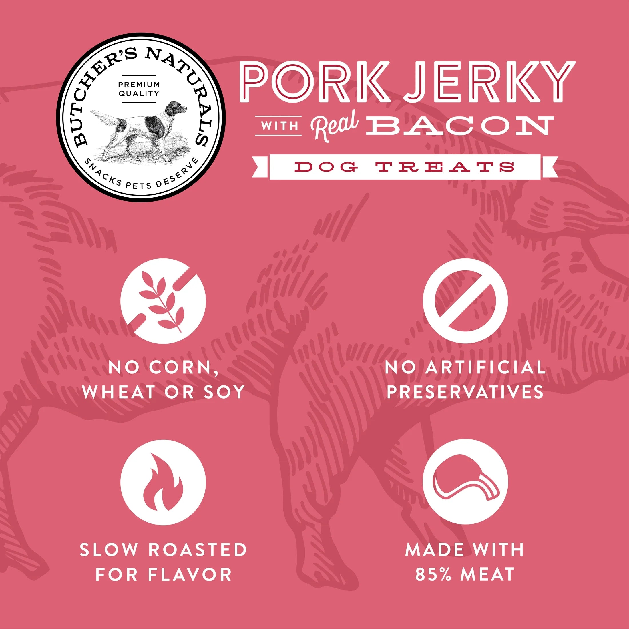 Butcher’S Naturals Pork Flavored Jerky Treats for Dogs, 16 Oz