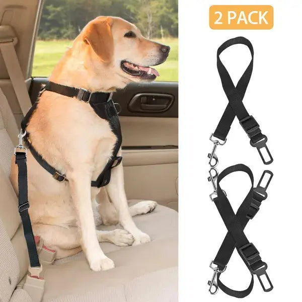 2Pcs Pet Dog Seat Belt Leash Adjustable Pet Dog Cat Safety Leads Harness KuroshiroOnline