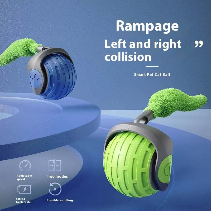 New Interactive Cat Toys Ball Auto Electric Rolling Ball Toys For Cat Kitty Pets Smart Automatic Teaser USB Rechargeable Cat Toy Pet Products KuroshiroOnline
