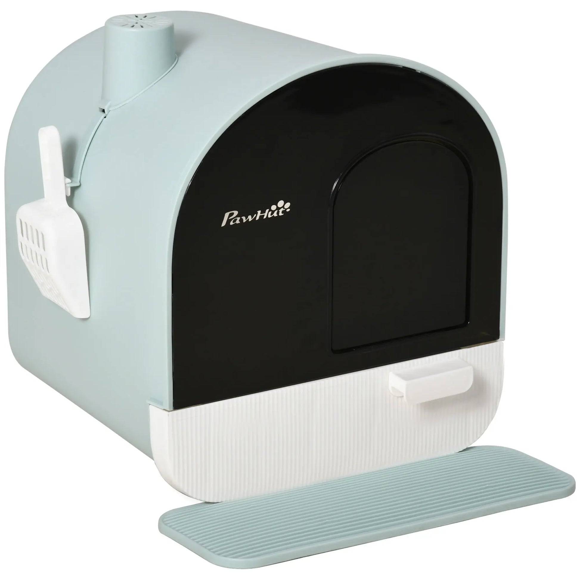 Cat Litter Box With Lid, Indoor Cat With Tray, Spoon, Strainer KuroshiroOnline