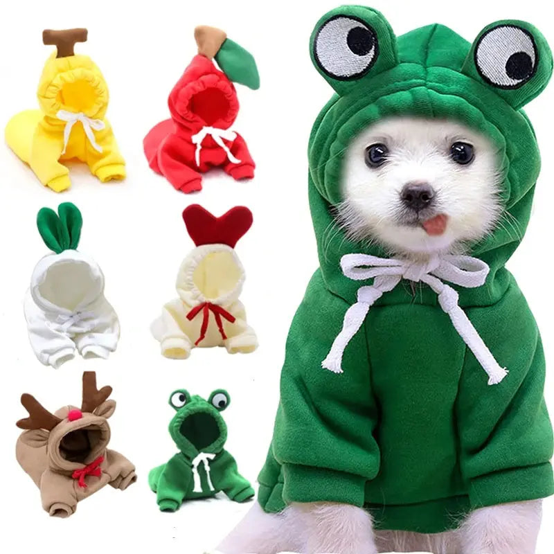 Cute Fruit Dog Clothes For Small Dogs Hoodies Winter Warm Fleece Pet Clothing Puppy Cat Costume Coat For French Chihuahua Outfit KuroshiroOnline