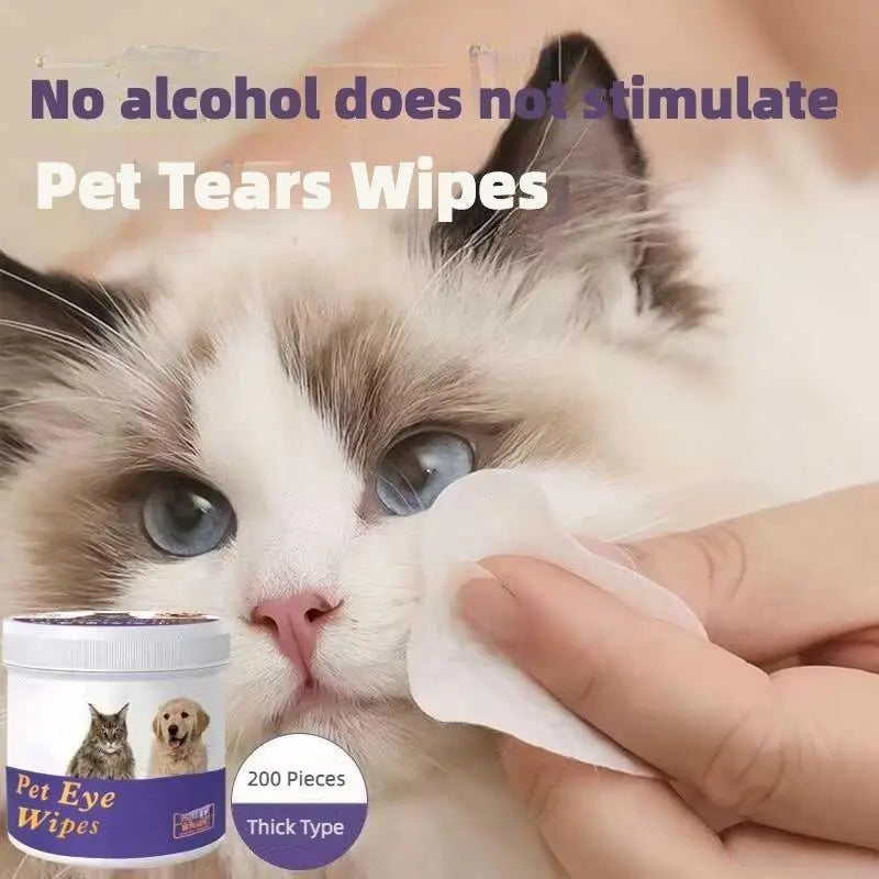 Pet Eye Wipes, 200 Wipes  Can Pet Eye CleaningWipes, Tear Stain Removing Wipe, Pet Eye Wipesfor Dogs And Cats, Pets Eye Wipes, Pet Suppliesgentle KuroshiroOnline