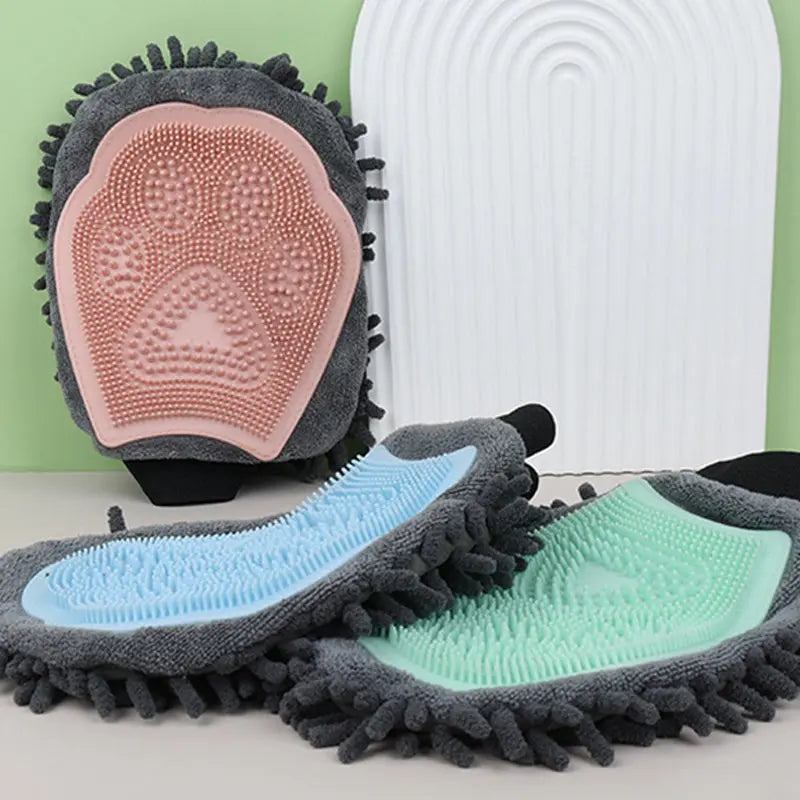 2-in-1 Pet Grooming Gloves KuroshiroOnline