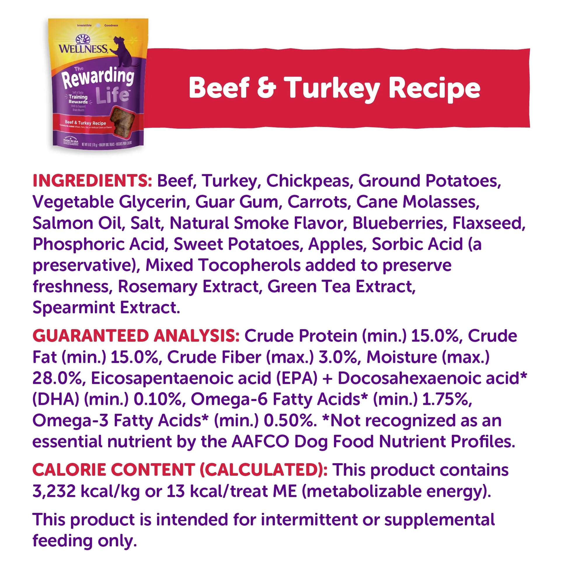 Rewarding Life Dog Treats, Natural, Training Treat, Grain Free, Soft Beef & Turkey (6 Ounce Bag)