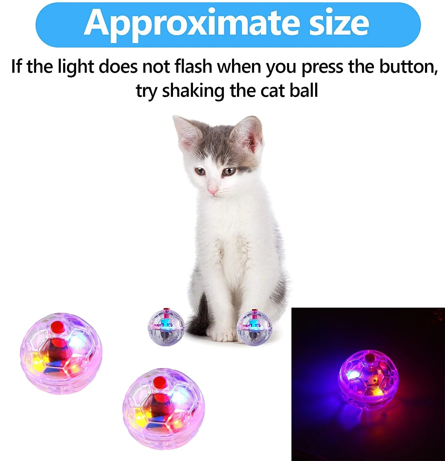 30Pcs Motion Light up Hunting Cat Ball