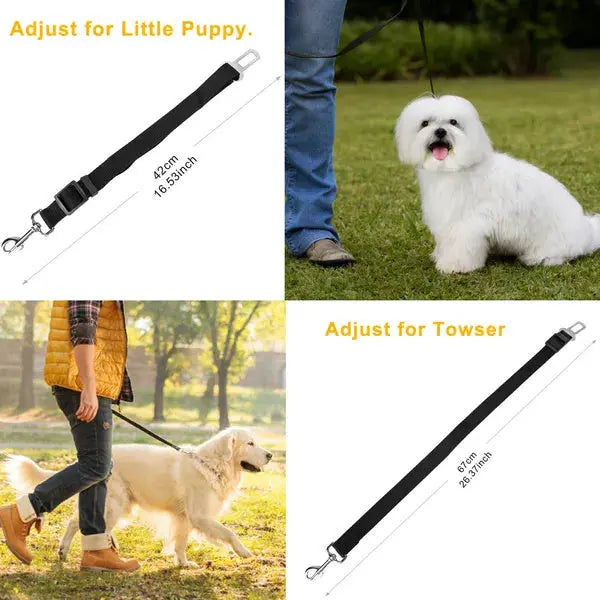 2Pcs Pet Dog Seat Belt Leash Adjustable Pet Dog Cat Safety Leads Harness KuroshiroOnline