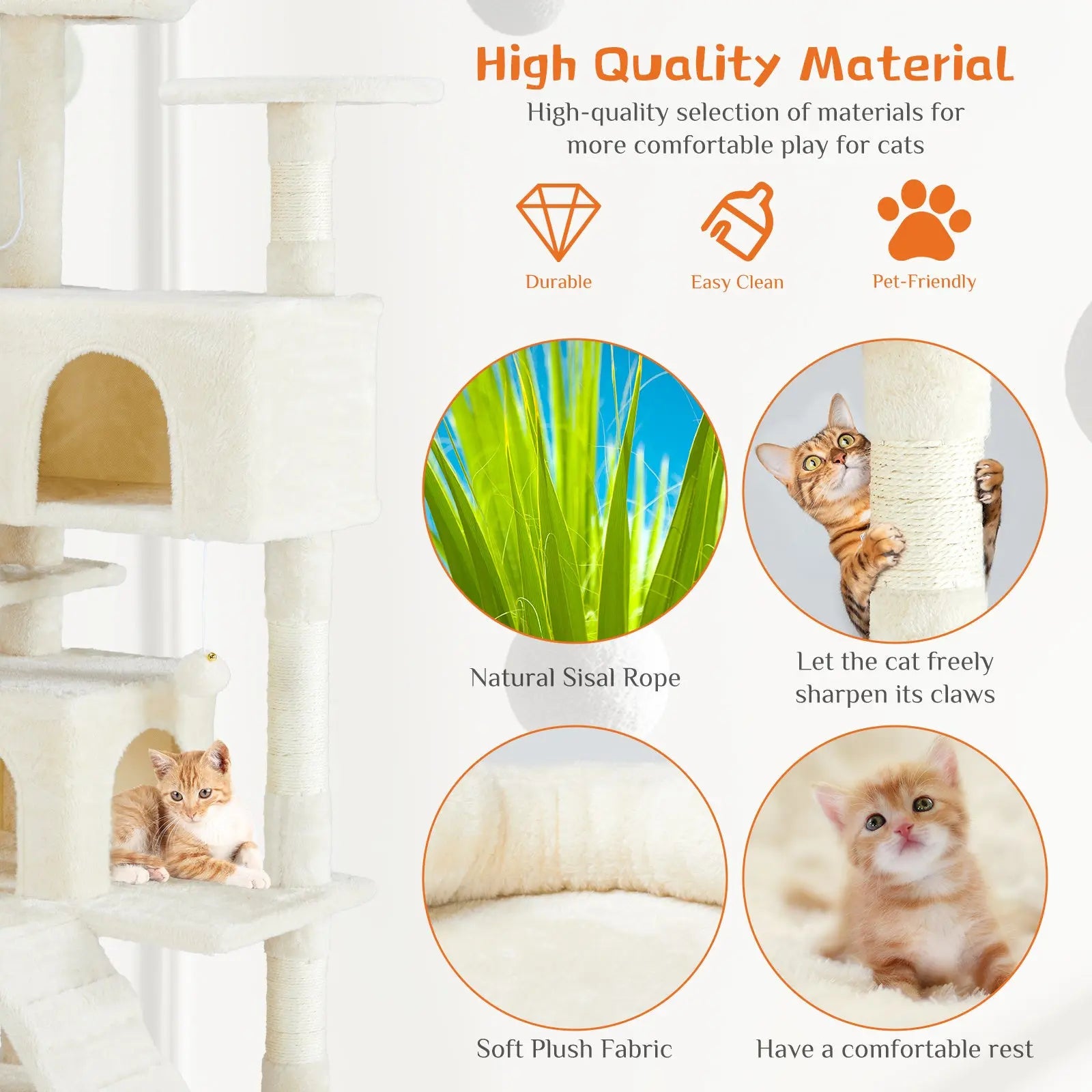 Multi Functional Cat Treehouse Cat Climbing Frame KuroshiroOnline