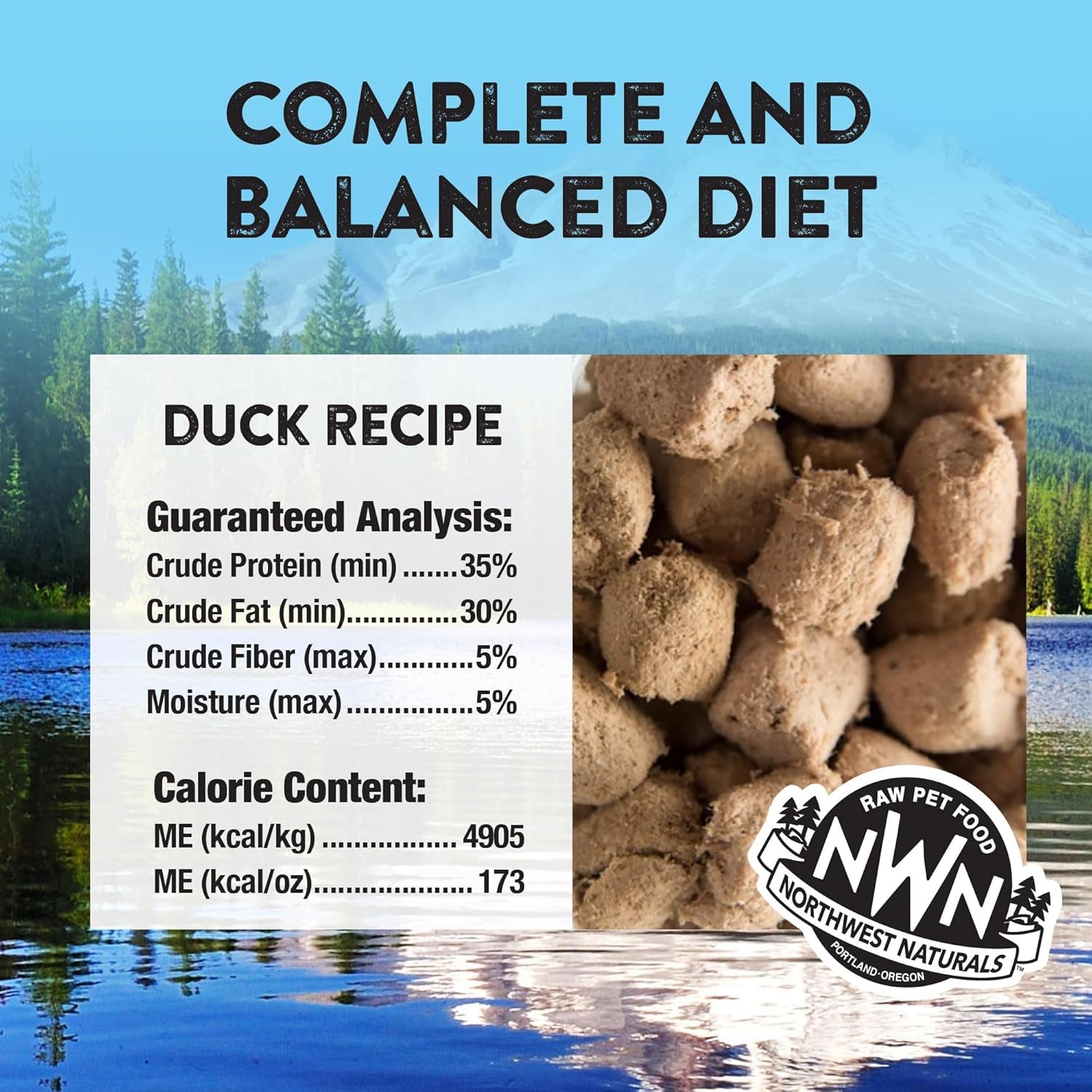 Freeze-Dried Duck Cat & Kitten Food, Grain-Free, Bite-Sized Nibbles. Healthy, Limited, Human-Grade Ingredients, Complete & Balanced, All-Natural, High-Protein Diet, USA Made, 11 Oz
