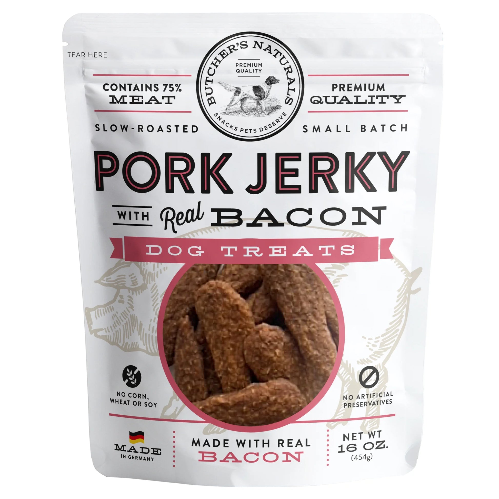 Butcher’S Naturals Pork Flavored Jerky Treats for Dogs, 16 Oz