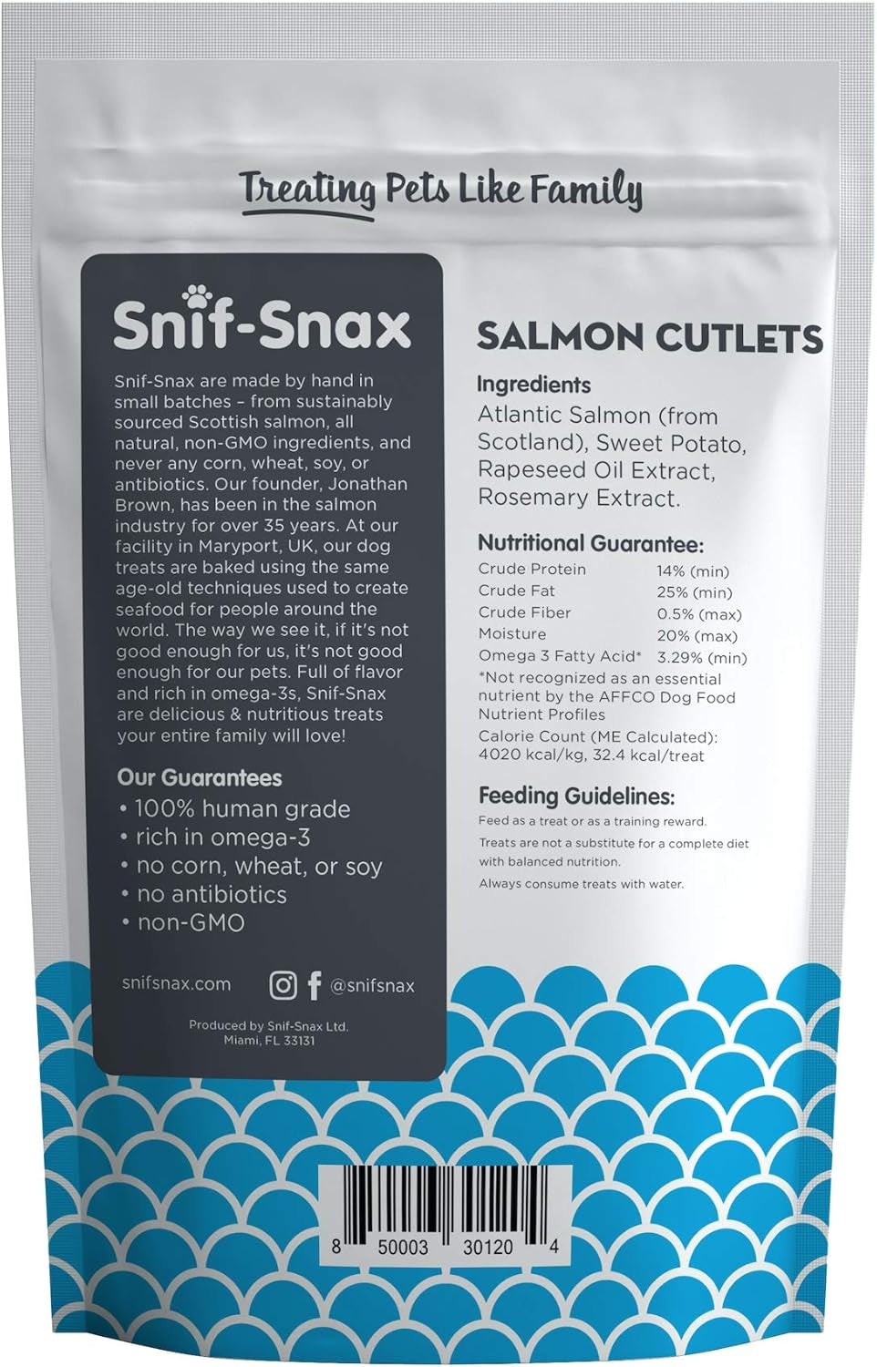 ™ Human Grade Dog Treats - All-Natural Smoked Salmon & Sweet Potato Cutlets, 4Oz