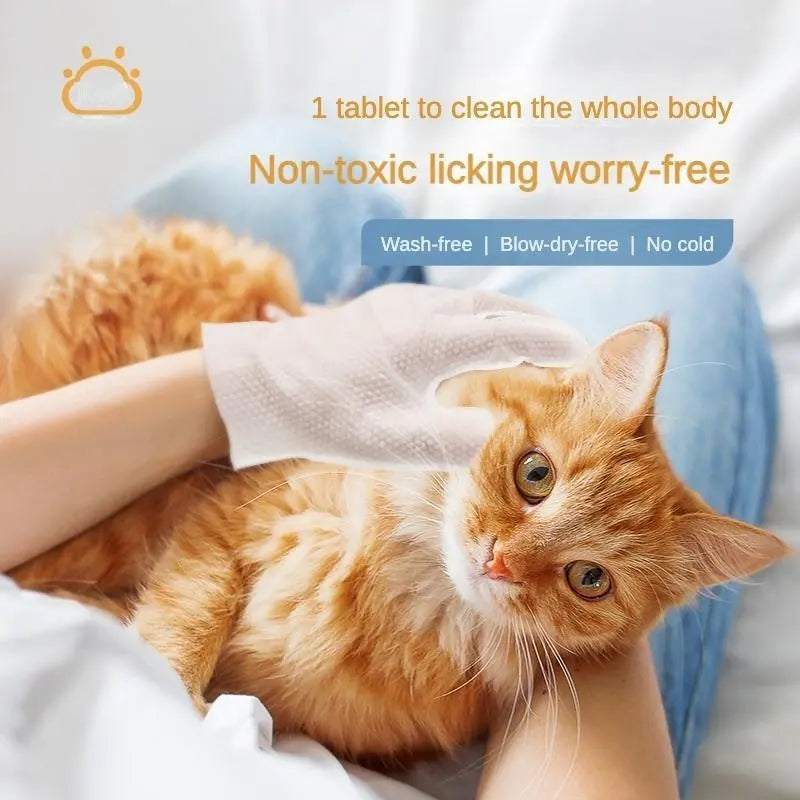 PET Cleaning  Deodorizing Bathing Wipes ForDogs And Cats, Nourish Fur Coconut OilGrooming Wipes For Dogs, Pet Cleaning GlovesWipes For Daily Care And Traveling.Hypoallergenic KuroshiroOnline