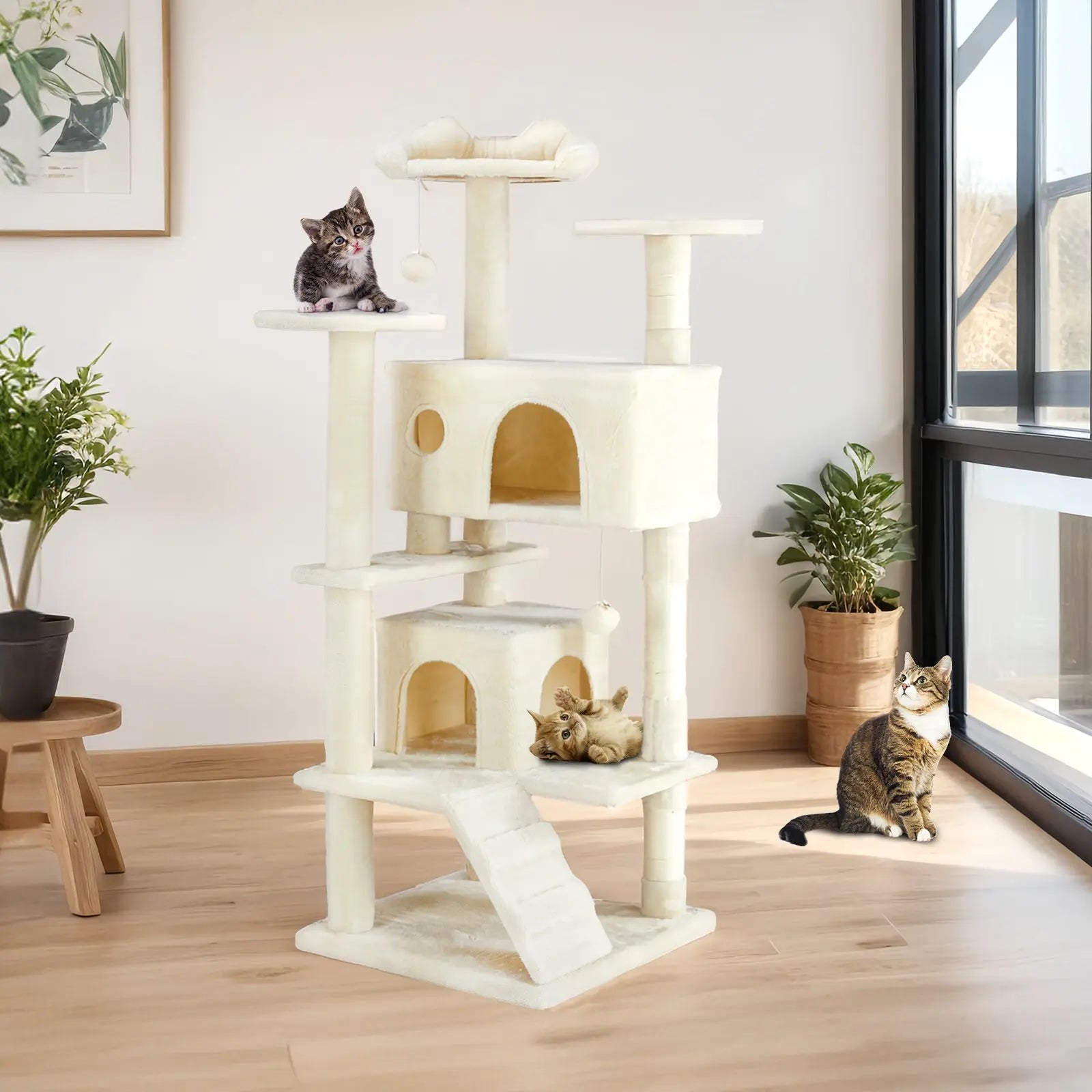 Multi Functional Cat Treehouse Cat Climbing Frame KuroshiroOnline