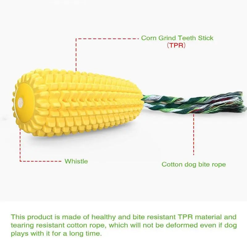 PROKEl Dog Chew Toys Corn Stick Toy For Smal  MediumLarge Breed 5.8   Squeak Corn Stick Ropetoy KuroshiroOnline
