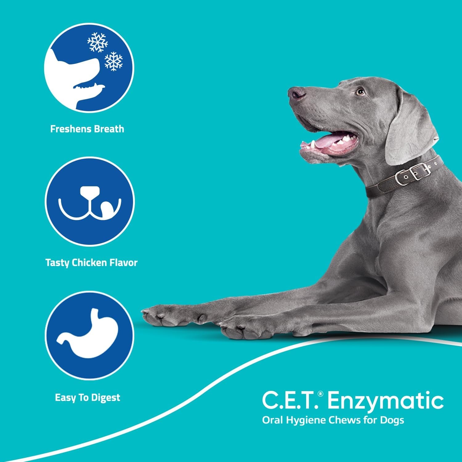 C.E.T. Enzymatic Oral Hygiene Chews for Dogs Beef 8.4 Ounces